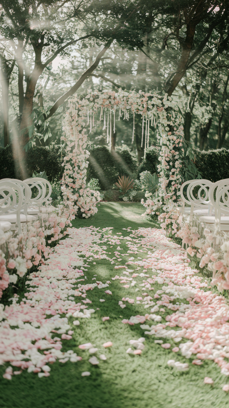 Garden Pathway with Petals