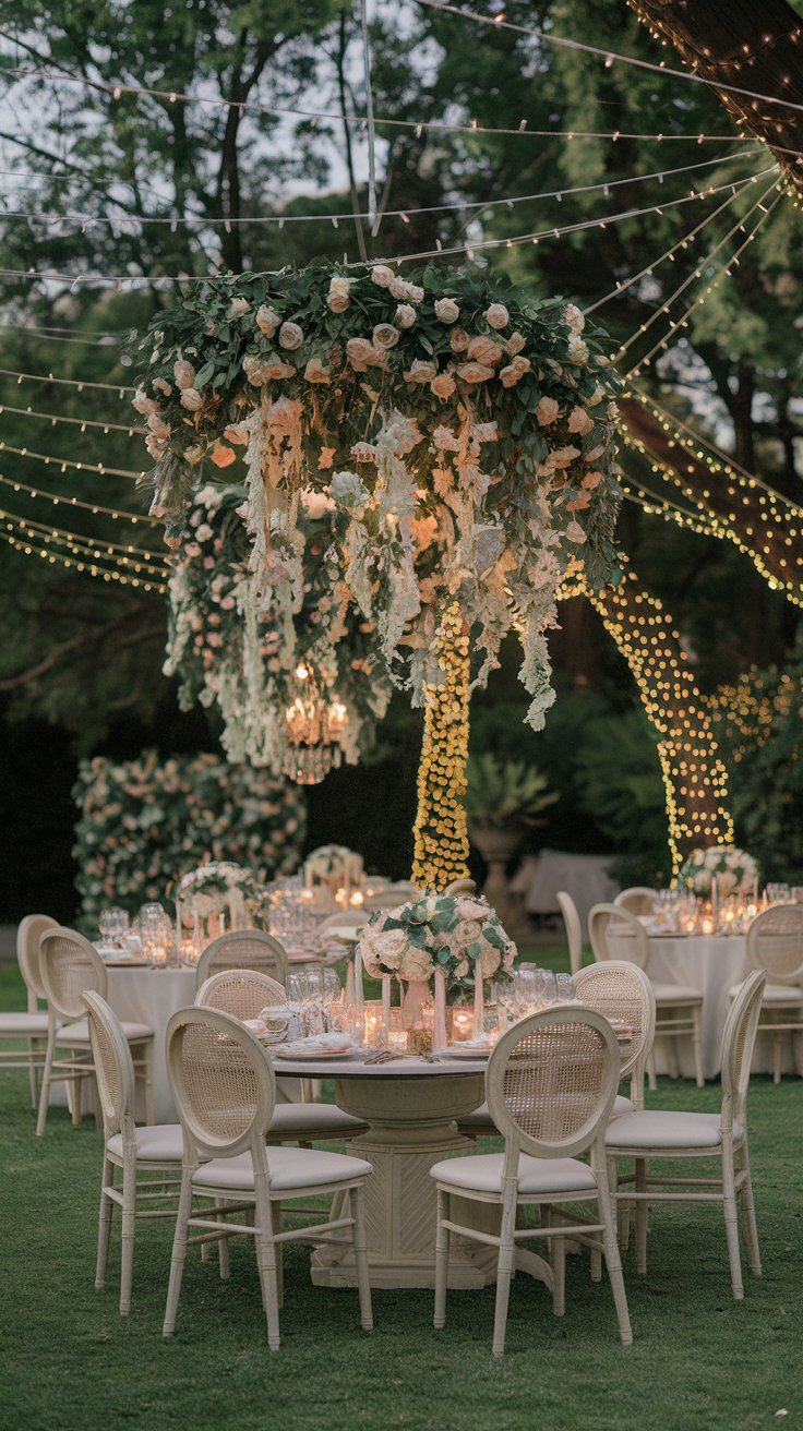 Hanging Floral Chandeliers