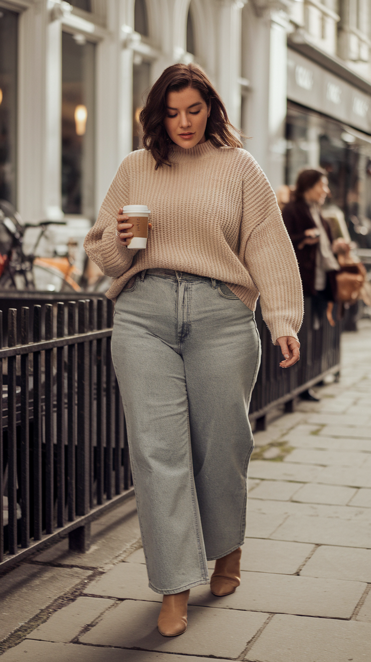 Knit Top + Straight-Leg Jeans
