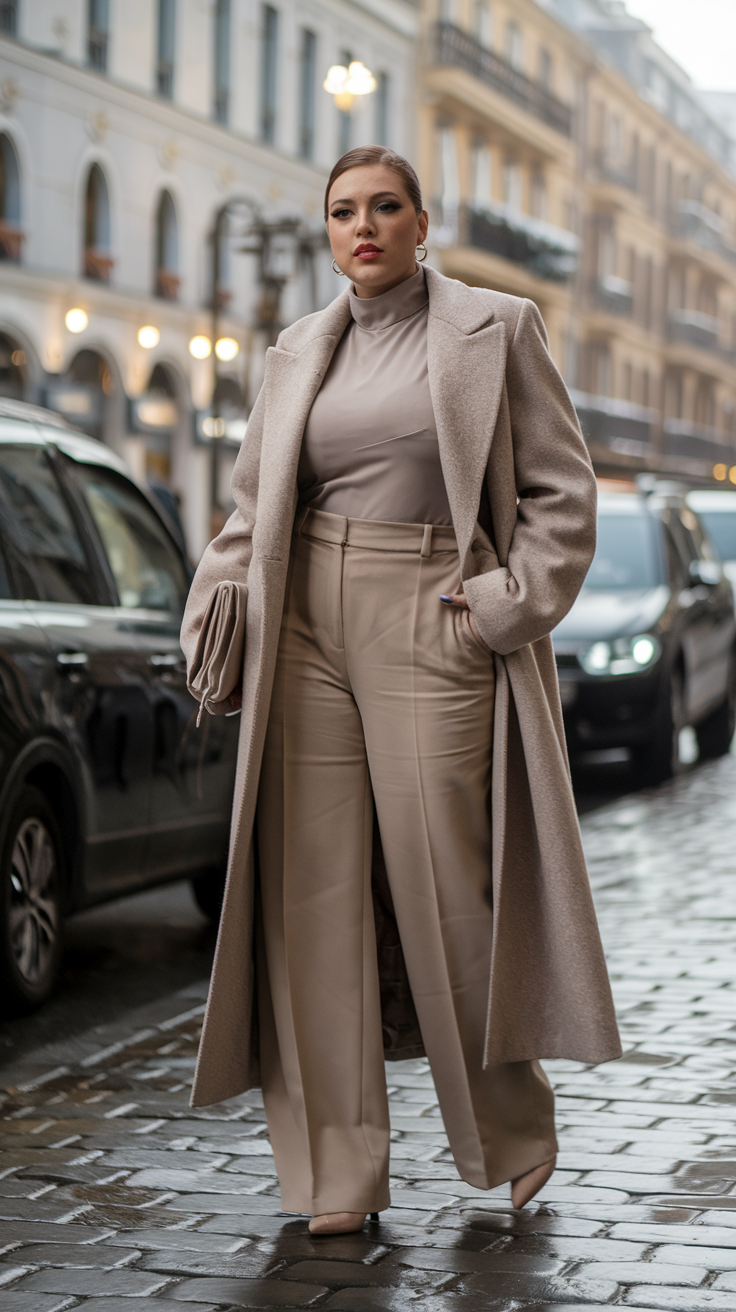 Long Wool Coat + Turtleneck Look