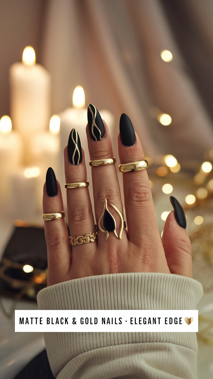 Matte Black + Metallic Accents