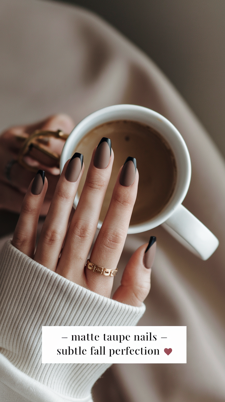 Matte Taupe with Dark Tips