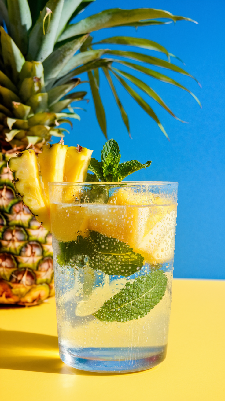 Pineapple + Mint Water (Tropical Flat-Tummy Fix)