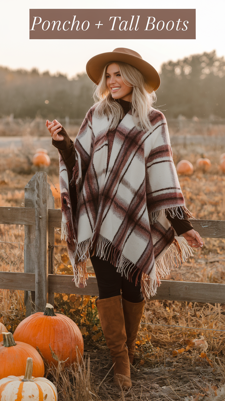 Poncho + Tall Boots