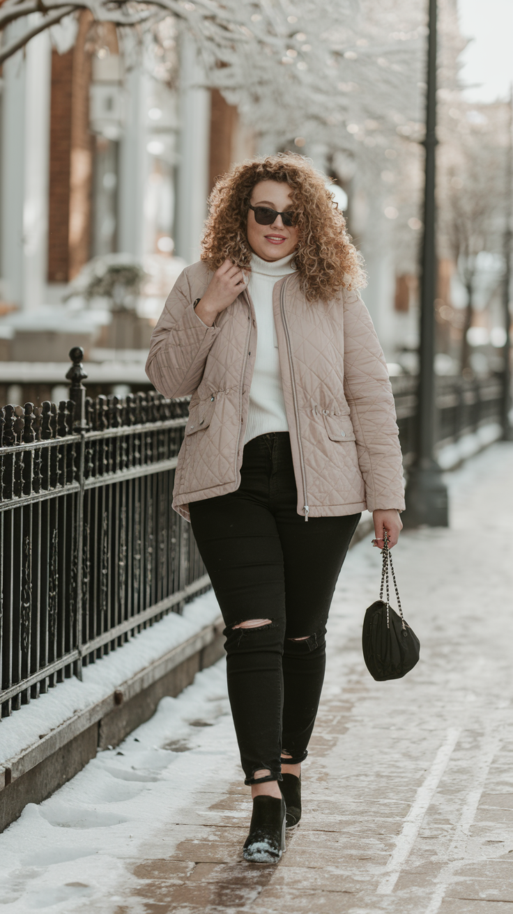 Quilted Jacket + Black Skinny Jeans