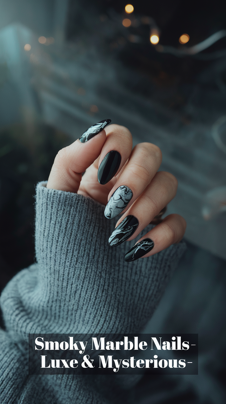 Smoky Marble Nails