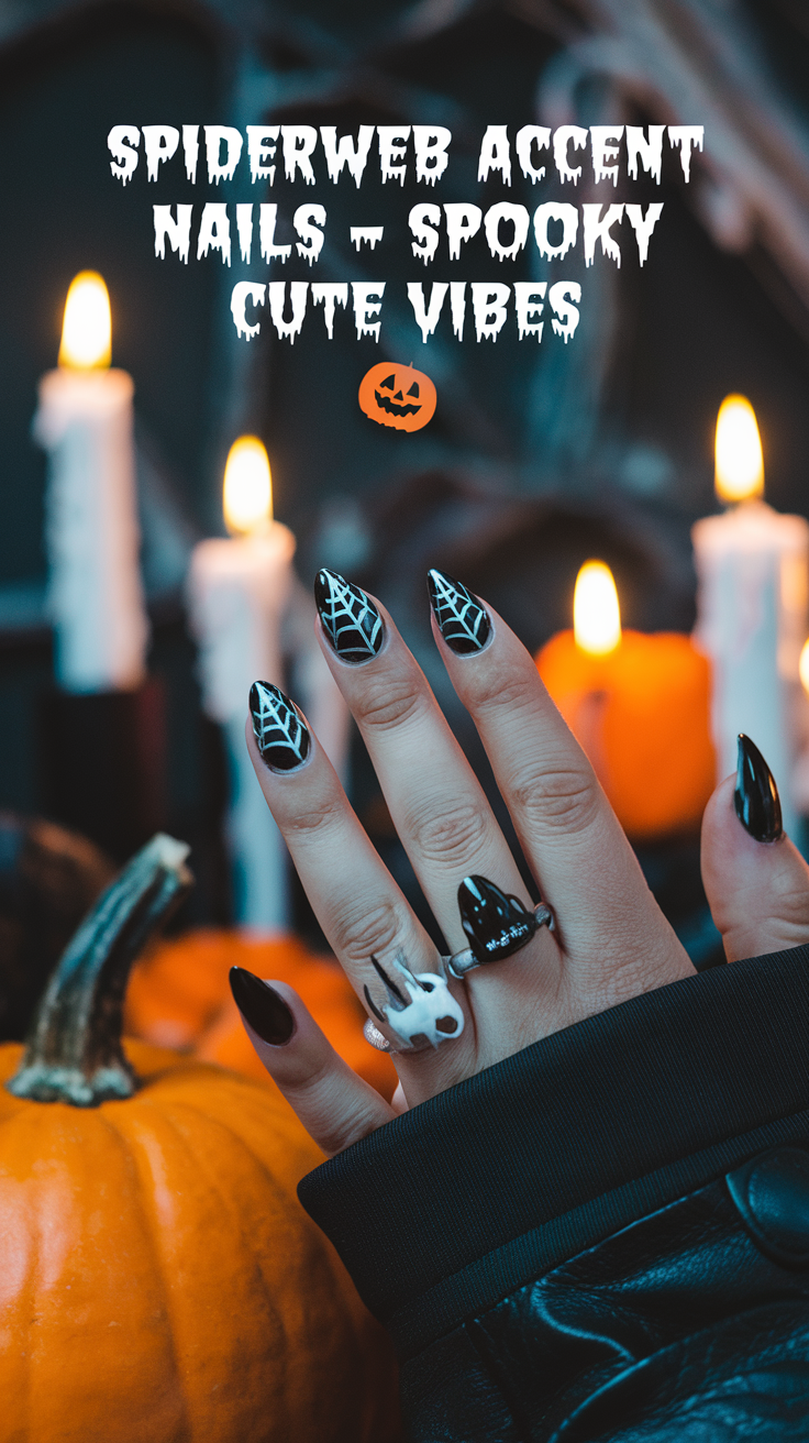 Spiderweb Accent Nails