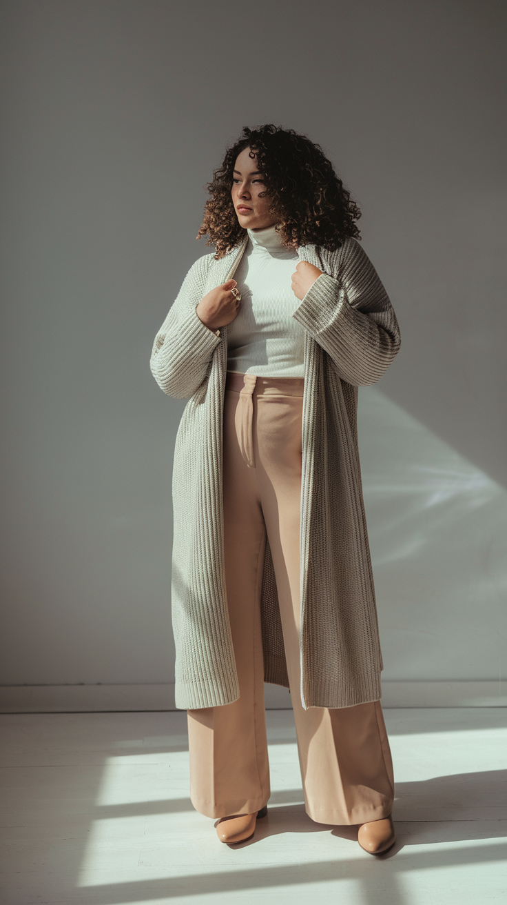 Sweater Coat + Straight-Leg Pants