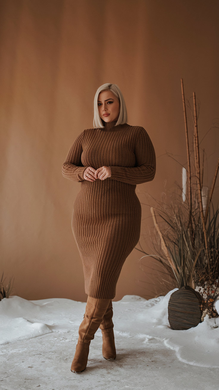 Sweater Dress + Knee-High Boots