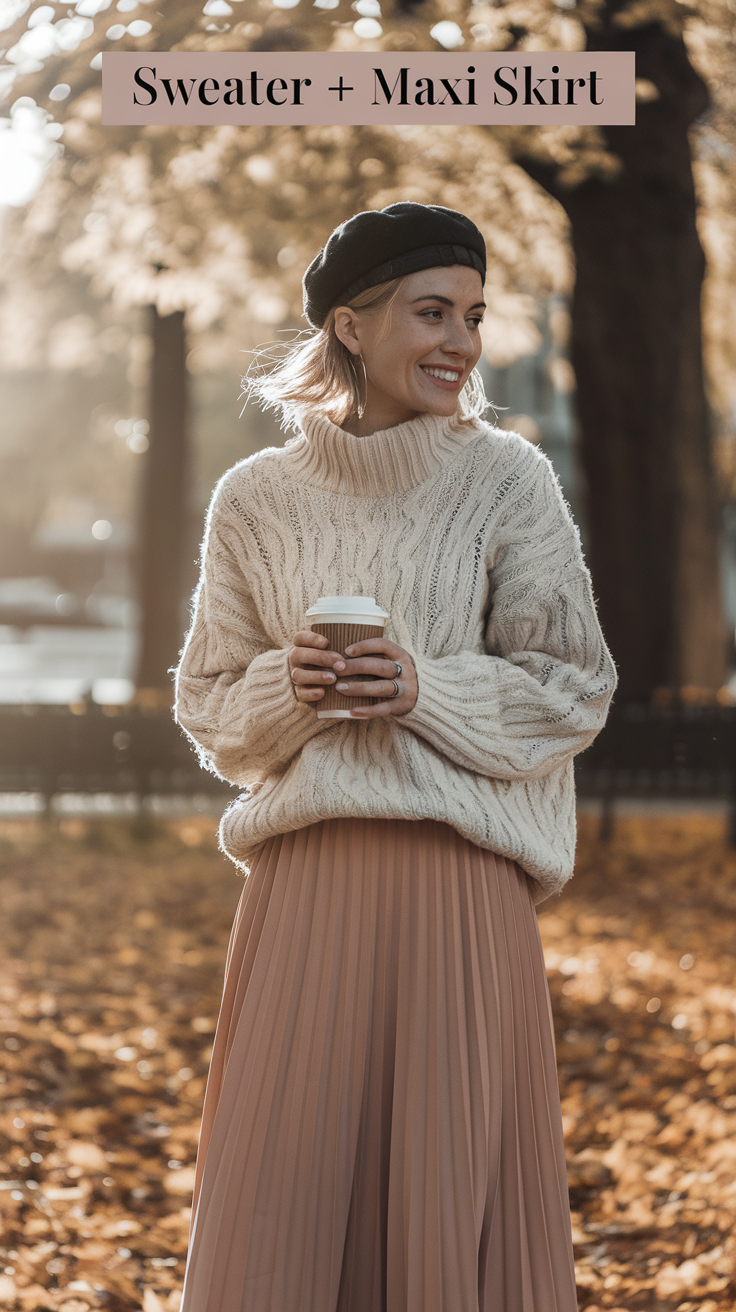 Sweater + Maxi Skirt