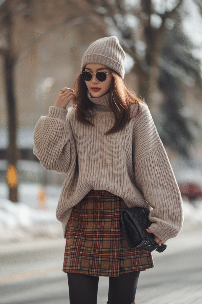 The Oversized Sweater + Mini Skirt Combo