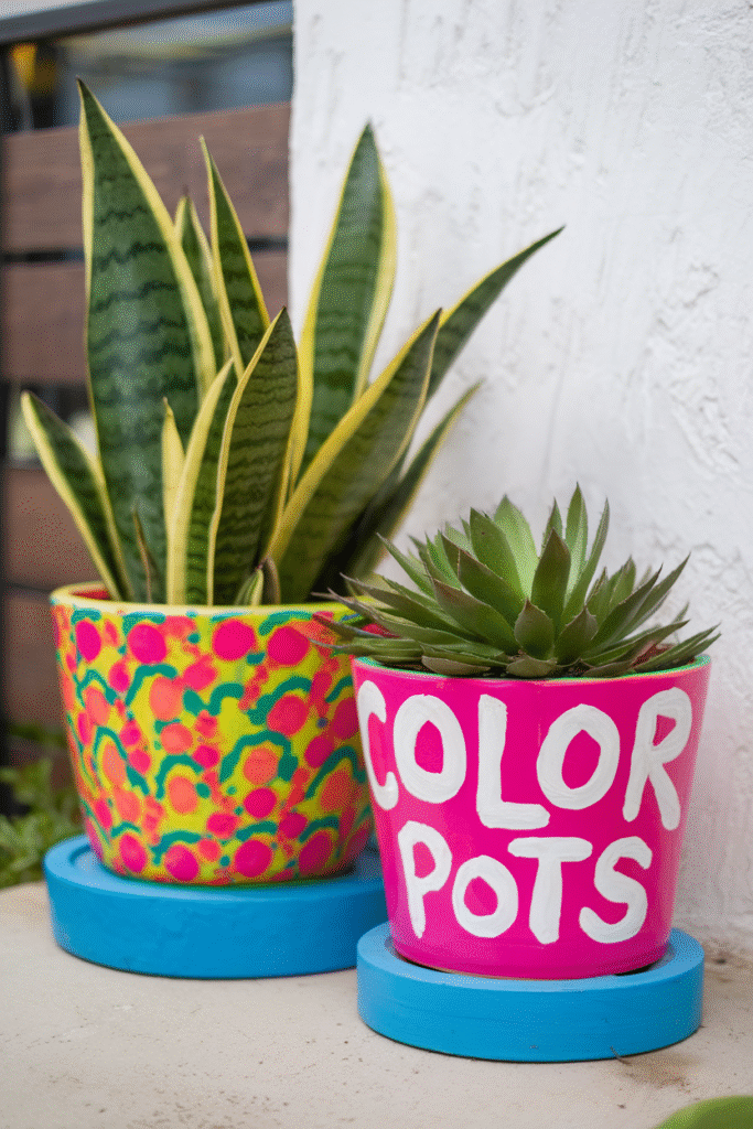 Add a Pop of Color With Painted Pots