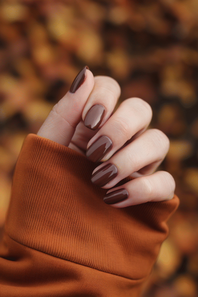 Chocolate Brown Almond Nails