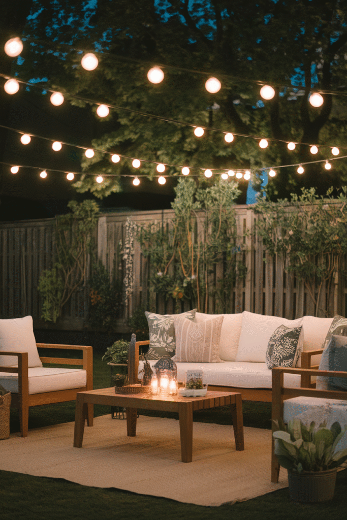 Hang String Lights Across Your Garden
