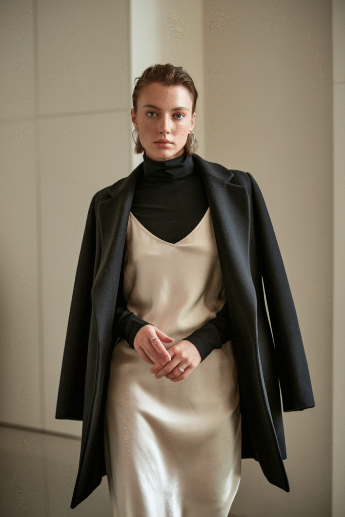 Turtleneck + Slip Dress