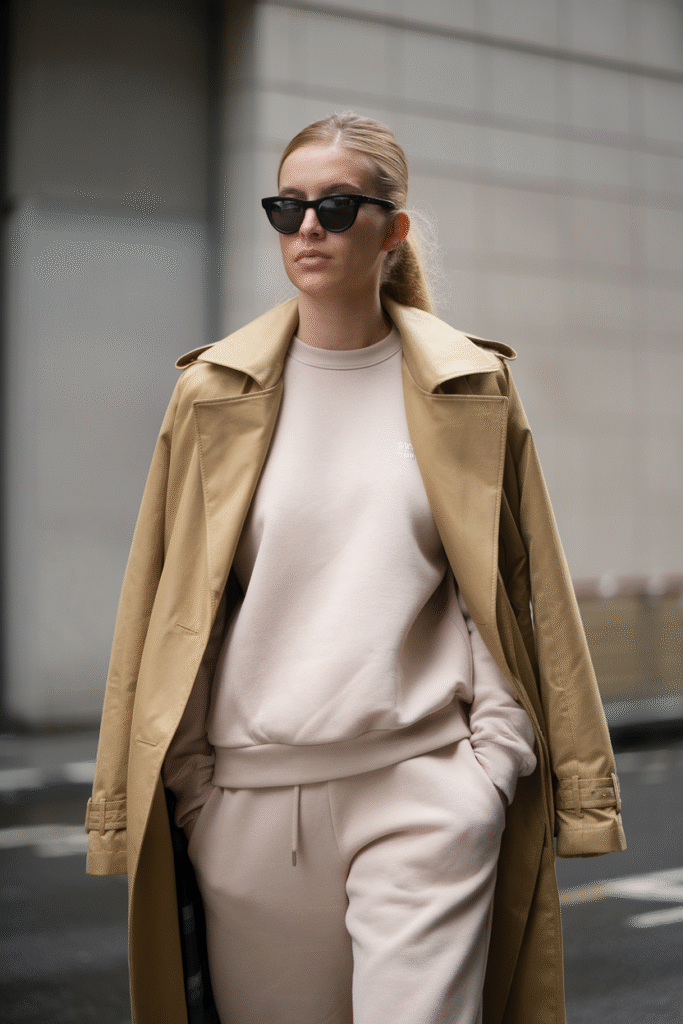 Sweatsuit + Trench Coat
