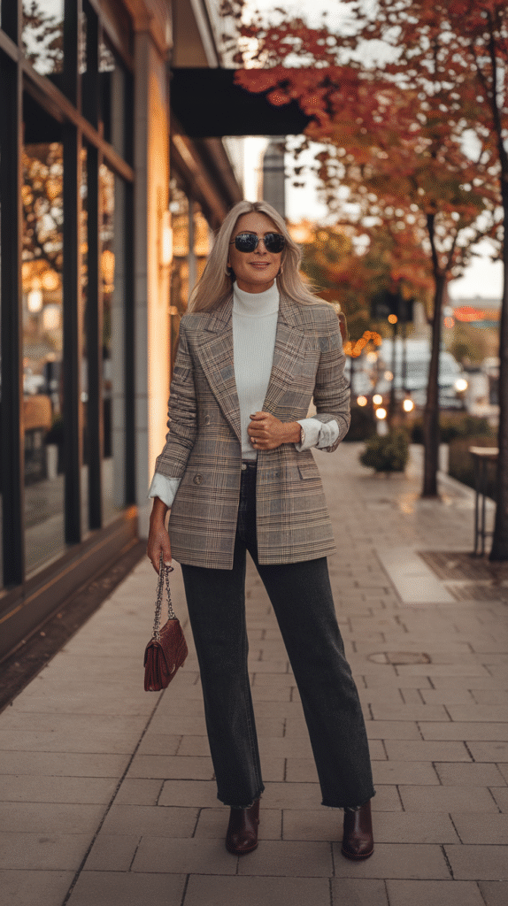 Plaid Blazer + Skinny Jeans