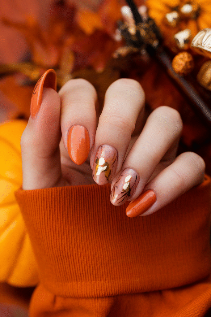 Classic Pumpkin Spice Nails