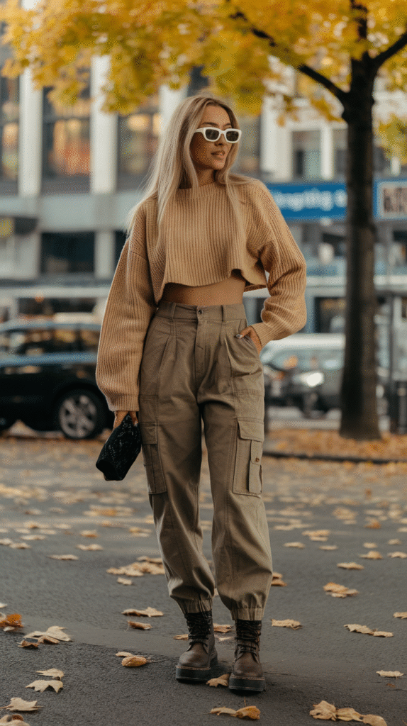 Cargo Pants + Cropped Sweater
