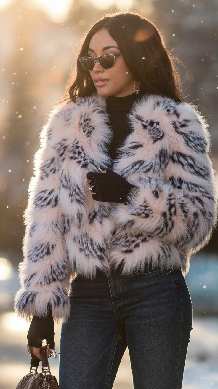 Faux Fur Jackets for Glam Winter Energy