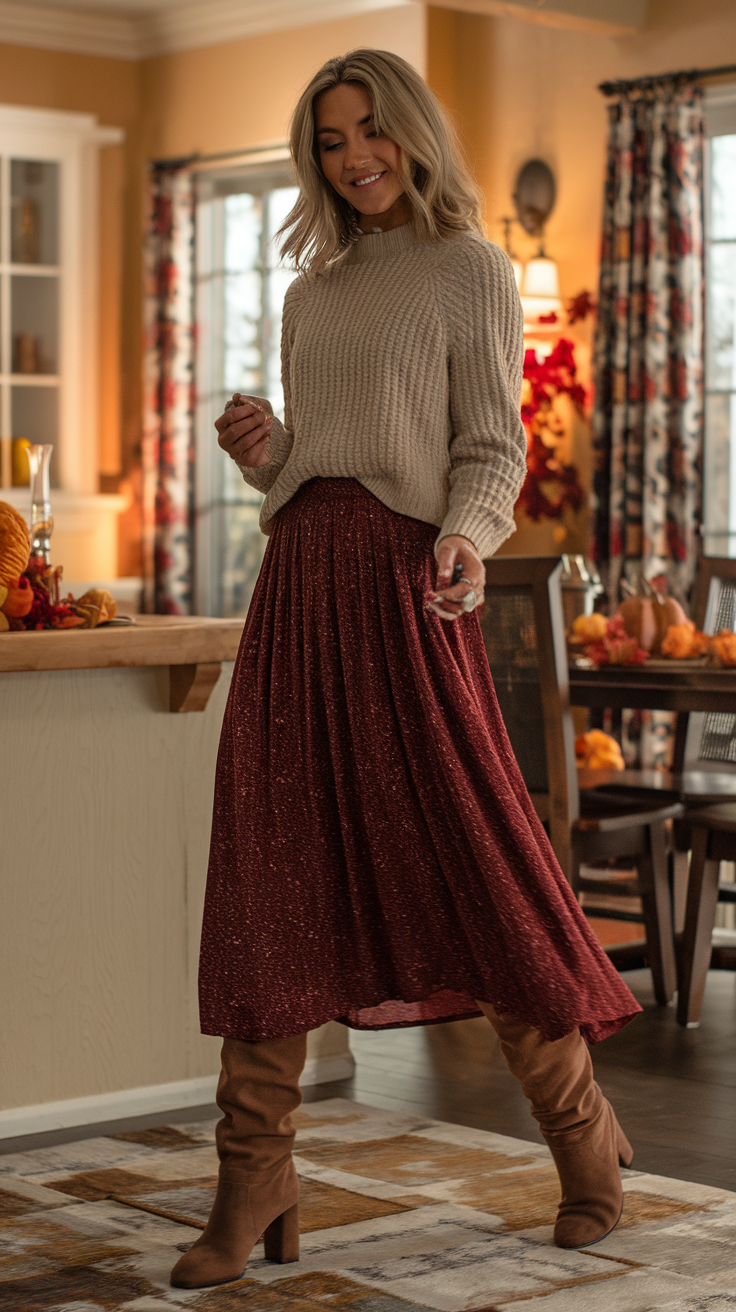 Midi Skirt Look – Image Prompt