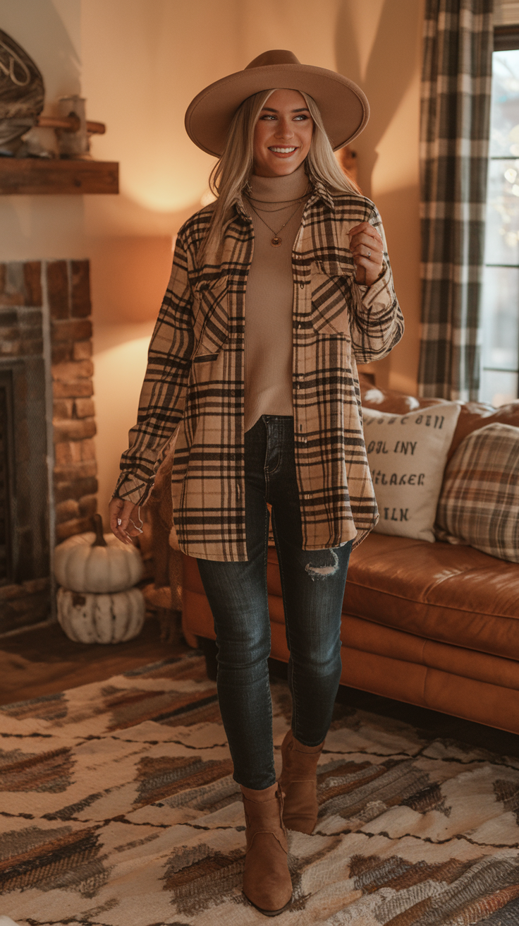 Plaid Thanksgiving Outfit – Image Prompt