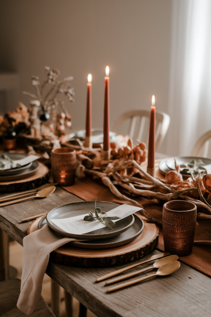 Wooden Chargers That Ground the Table