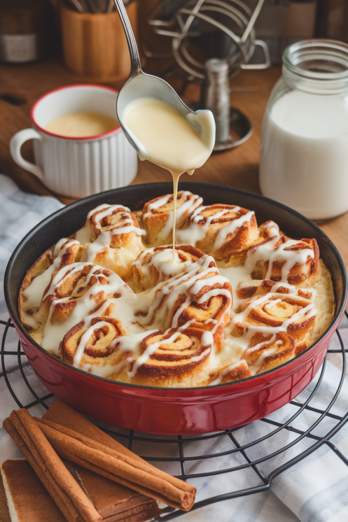 Cinnamon Roll Bread Pudding That Feels Illegal