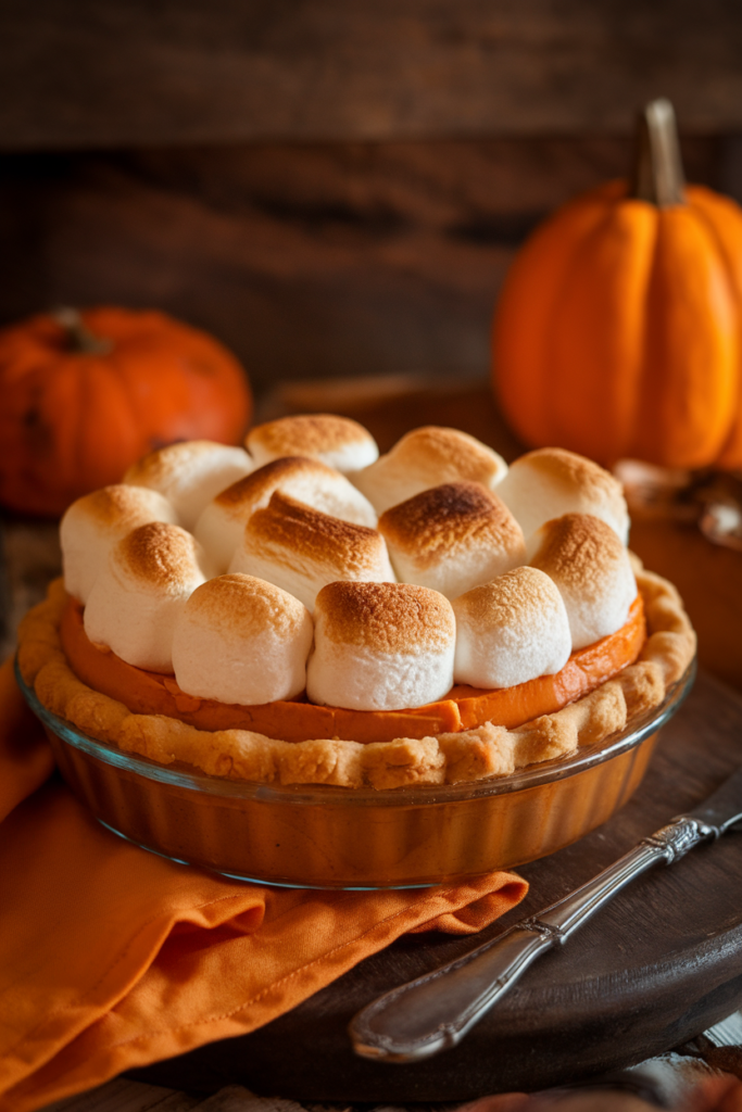 Sweet Potato Pie With Toasted Marshmallow Peaks