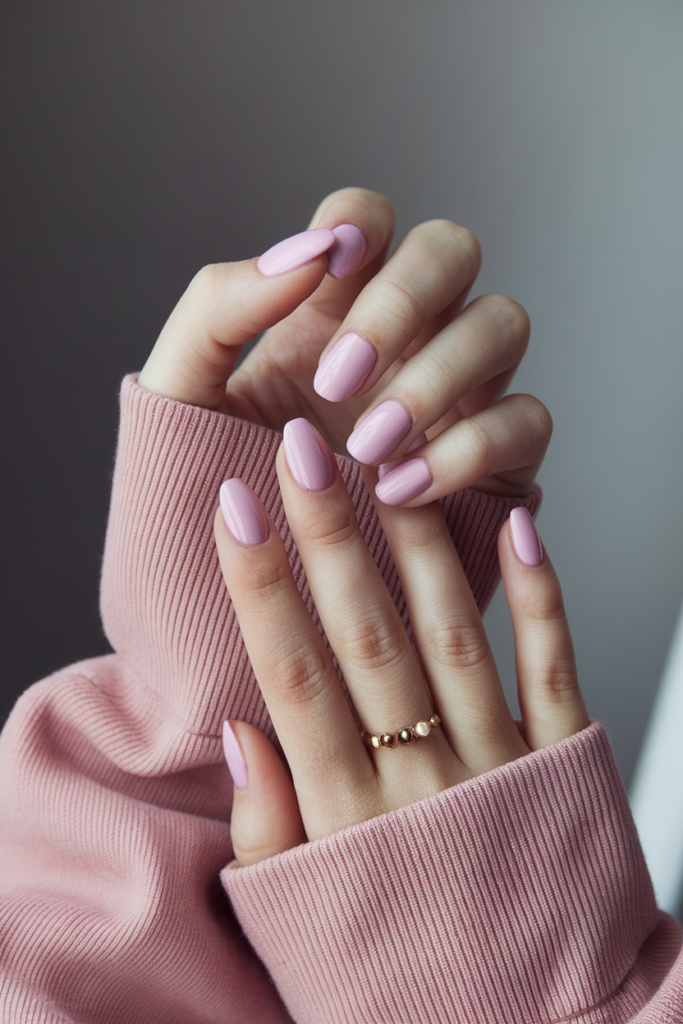 Blush Pink Solid Nails