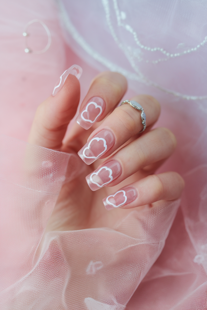 Floating Heart Nails